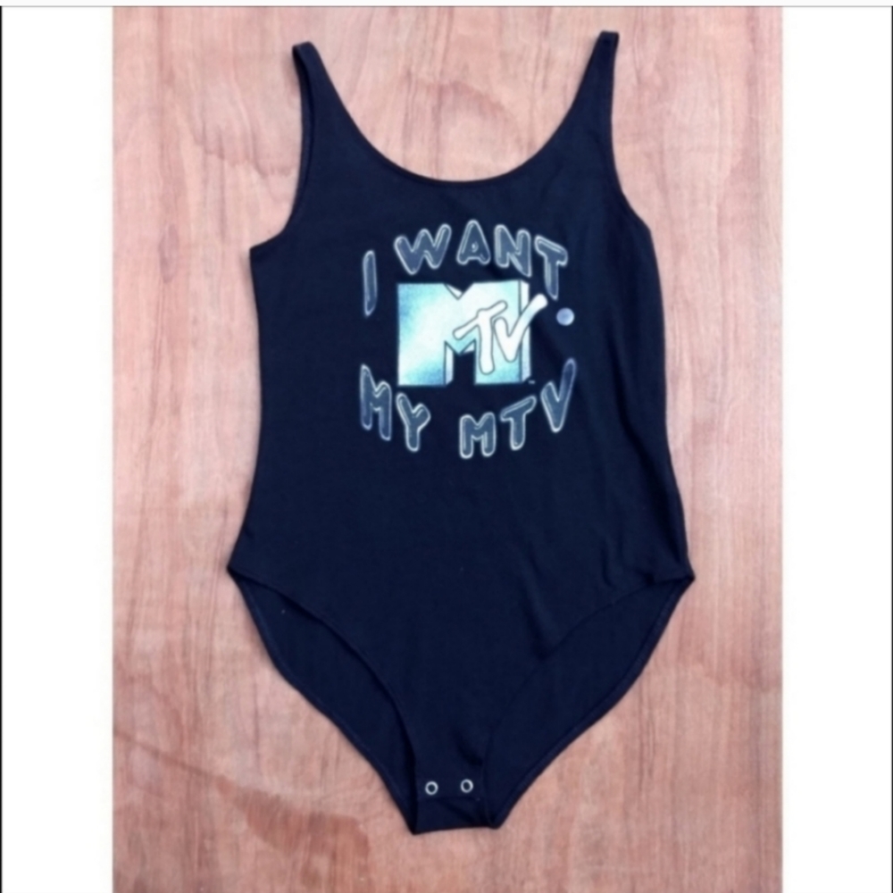 NWOT American Eagle Outfitters MTV black sleeveless body suit medium